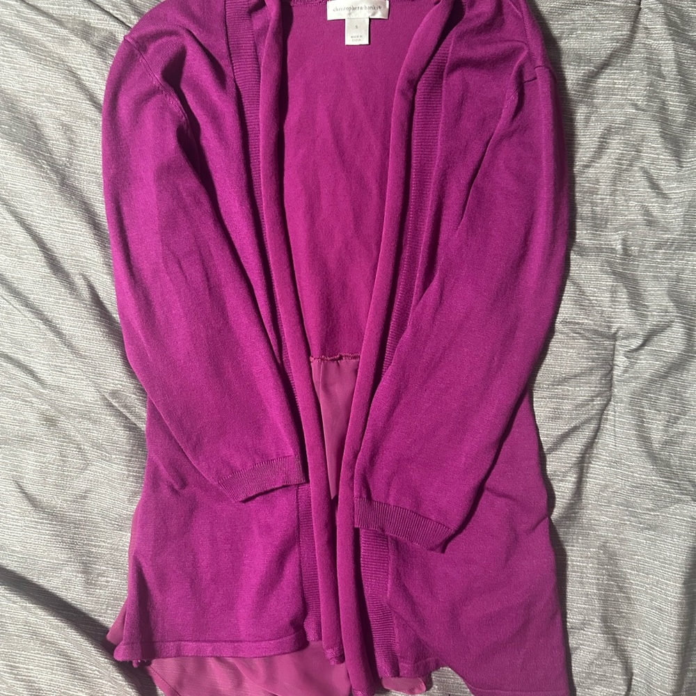 Christopher & Banks Vibrant Purple Cardigan